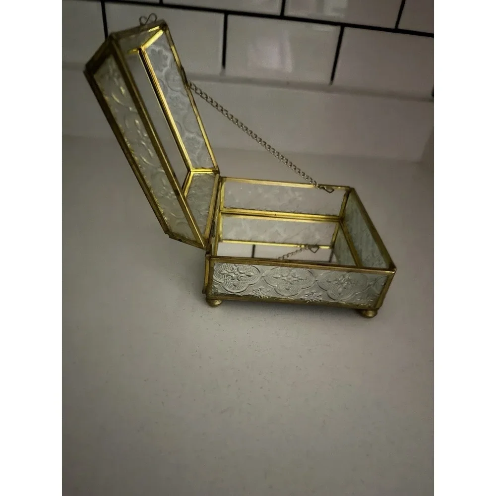 VINTAGE PENCO JEWELRY CASKET BOX ORMOLU GILT  HOLLYWOOD REGENCY MIRROR MCM